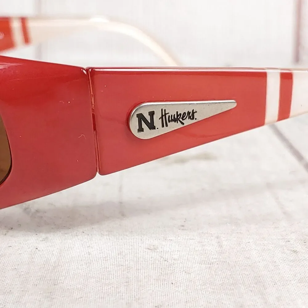 SCRATCHED - Jax NEBRASKA Cornhuskers Sunglasses - RED Made in Italy COLLEGE